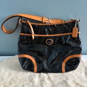 Coach Peyton Embossed Signature Patent Leather Shoulder Bag